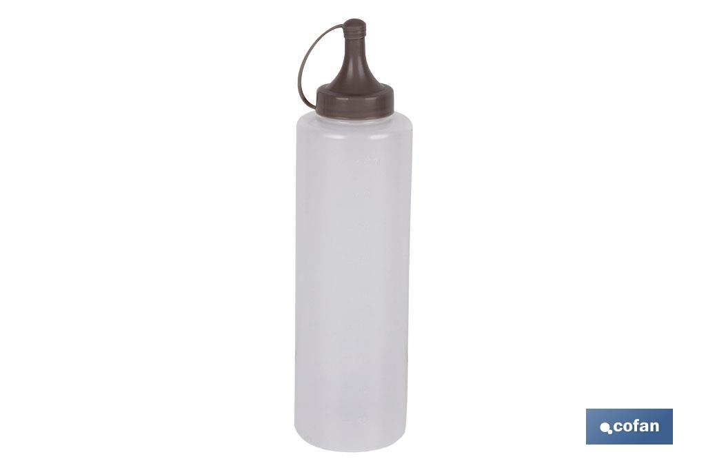 Botella aceitera | Modelo Albahaca | Botella para Salsas o Aceites| Botella Exprimible de Plástico | Color piedra - Cofan