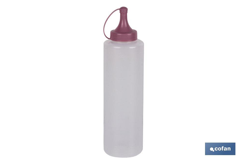 Bouteille huilier | Modèle Albahaca | Bouteille pour Sauces ou Huiles | Bouteille Exprimable en Plastique | Couleur rose poudré - Cofan