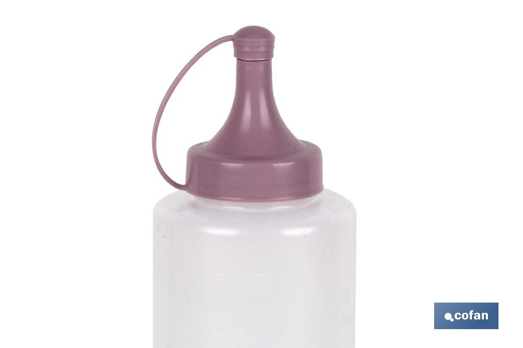 Bouteille huilier | Modèle Albahaca | Bouteille pour Sauces ou Huiles | Bouteille Exprimable en Plastique | Couleur rose poudré - Cofan