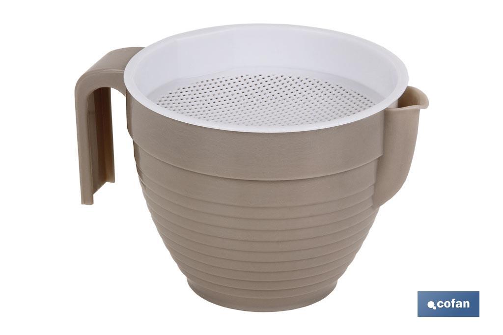 Fat separator with strainer of 500ml, Albahaca Model | Kitchen Fat Separators | Several colour | Size: 16.5 x 12 x 10cm - Cofan