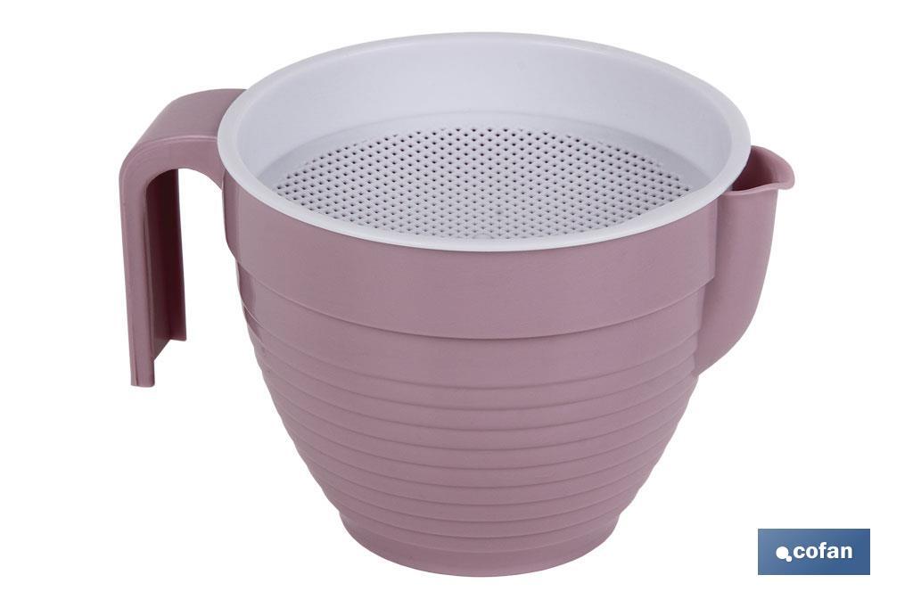 Fat separator with strainer of 500ml, Albahaca Model | Kitchen Fat Separators | Several colour | Size: 16.5 x 12 x 10cm - Cofan