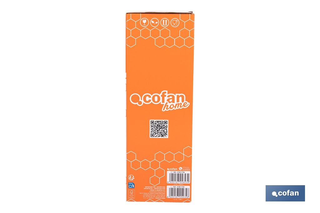 Bote de cocina de vidrio borosilicato | Tapa beige | Cierre a presión | Capacidad: 1,7 l | Almacenaje de alimentos | Medidas: Ø10 x 30 cm - Cofan
