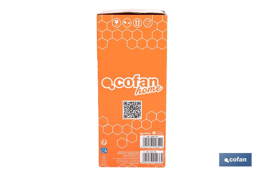 Bote de cocina de vidrio borosilicato | Tapa beige | Cierre a presión | Capacidad: 1,3 litros | Almacenaje de alimentos | Medidas: Ø10 x 23 cm - Cofan