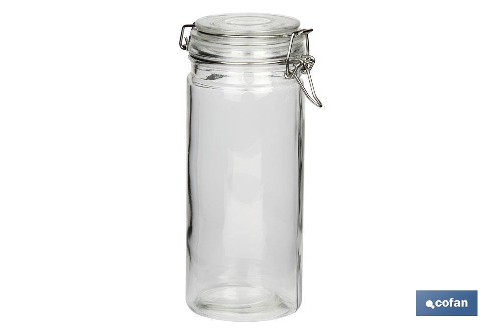 Set of 4 storage glass jars | 750-1,150-1,500-2,100ml Capacity - Cofan