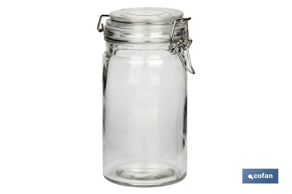 Set of 4 storage glass jars | 750-1,150-1,500-2,100ml Capacity - Cofan