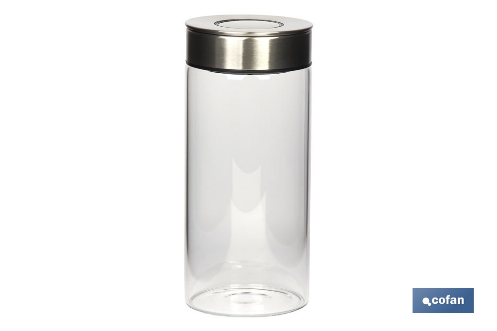 Barattolo di vetro borosilicato | Capacità: da 550 ml a 1900 ml | Adatto al contatto con gli alimenti - Cofan