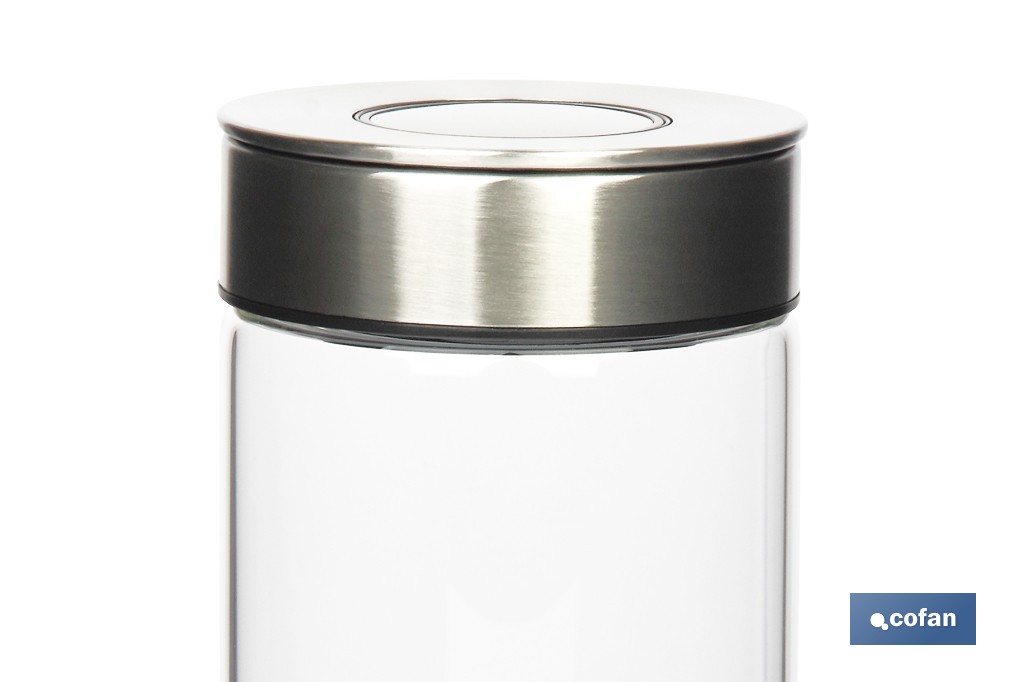 Bocal en verre borosilicate | Contenance de 550 ml jusqu'à 1900 ml | Convient pour un usage alimentaire - Cofan