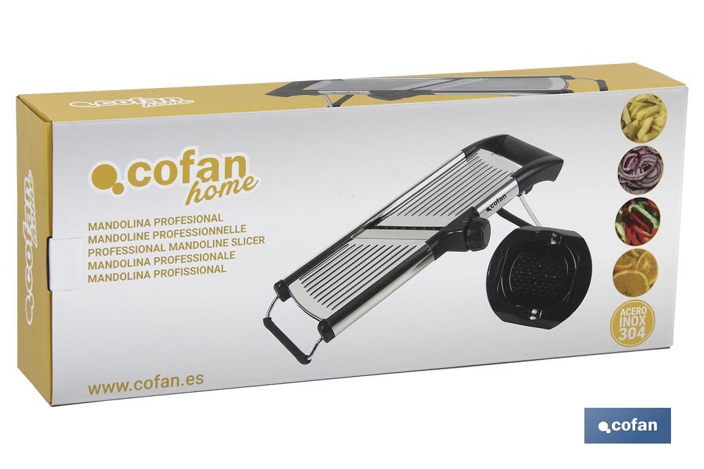 Mandolina Cortadora de aço inox I Medidas 41,8 x 16,5 x 6,5 cm | Corta até 6 mm de espessura - Cofan