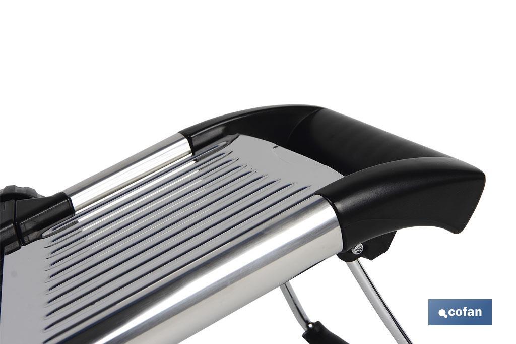 Stainless steel mandoline slicer | Size: 41.8 x 16.5 x 6.5cm | Cuts up to 6mm thick - Cofan