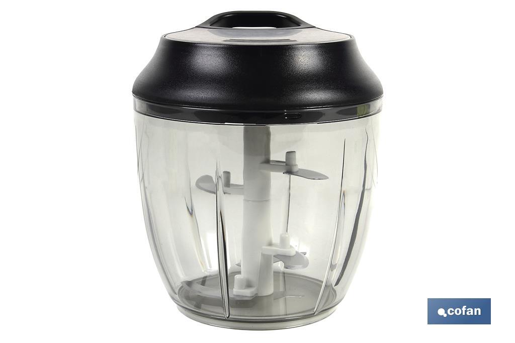 Manual food chopper | Fresh-keeping lid and mixer included | 900ml capacity | ABS, polypropylene and stainless Steel - Cofan