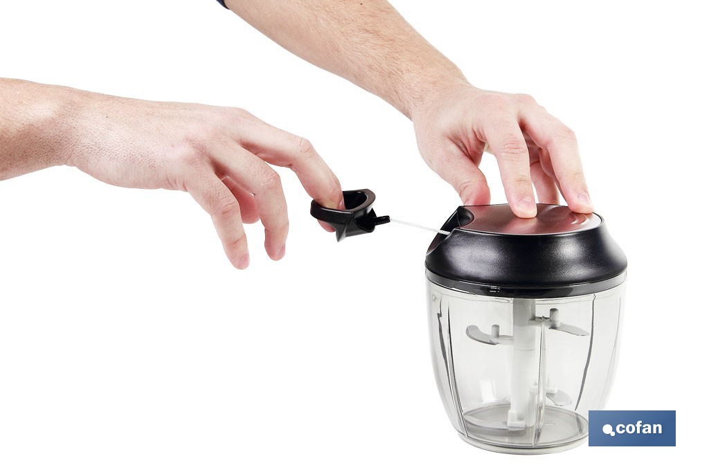 Manual food chopper | Fresh-keeping lid and mixer included | 900ml capacity | ABS, polypropylene and stainless Steel - Cofan