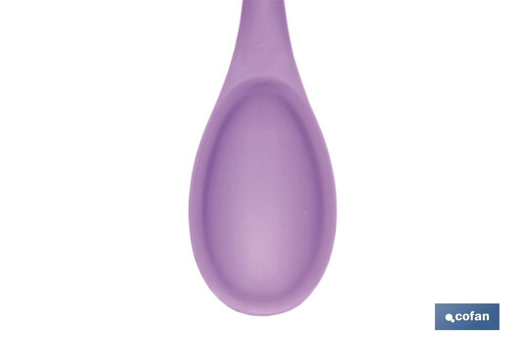 Kitchen spoon, Vergini Model | Silicone-coated nylon | Size: 27 x 5.7cm | Resistance up to 220°C - Cofan