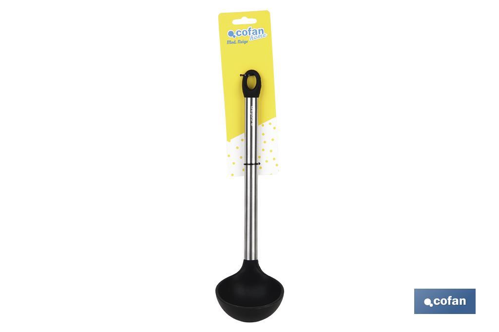 Colher de sopa modelo Neige I Silicone com cabo de aço inox I Medida 32 cm | Resistente até 220ºC - Cofan