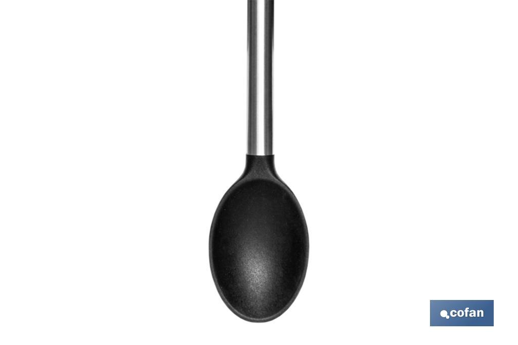 Colher de sopa modelo Neige I Silicone com cabo de aço inox I Medida 34 cm | Resistente até 220ºC - Cofan