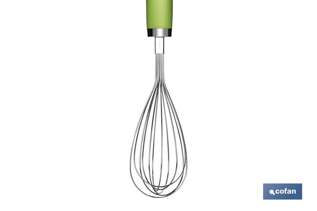 Manual whisk, Sena Model | Stainless steel with green ABS handle | Size: 28.5cm - Cofan