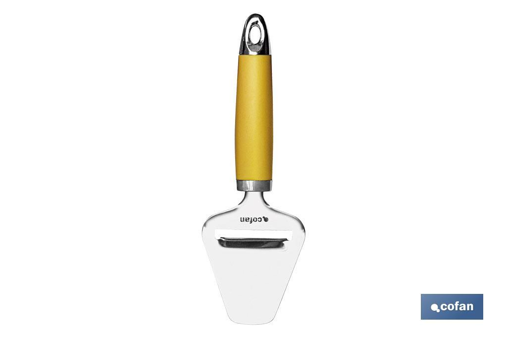 Tabua Corta Queijos Modelo Sena I Aço inox com cabo ABS amarelo Medida 22 cm - Cofan