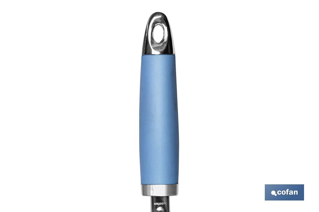 Colher de gelado Modelo Sena I Aço inox com cabo ABS azul Medida 18 cm - Cofan