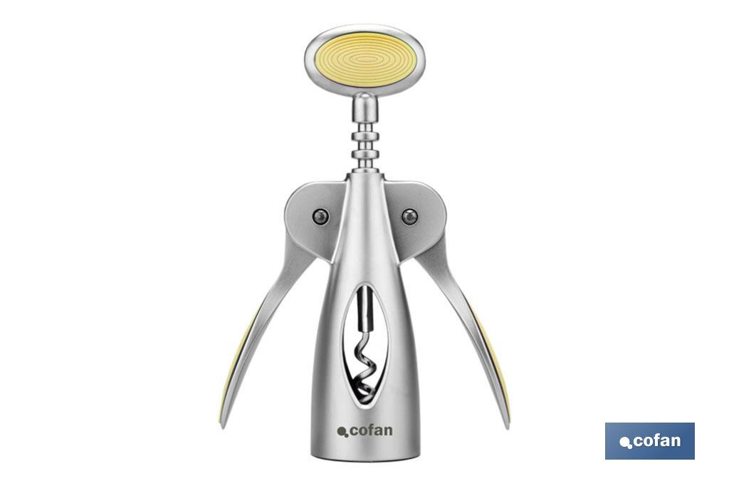 Corkscrew | Yellow or Black | Sena Model | Zinc Alloy | Size: 17 x 6.2 x 4.2cm - Cofan