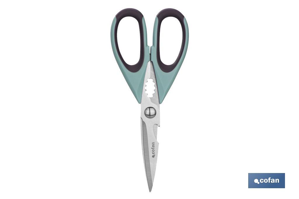 Multipurpose Scissors | Stainless Steel | Sena Model | Light green and purple | 22cm in length - Cofan