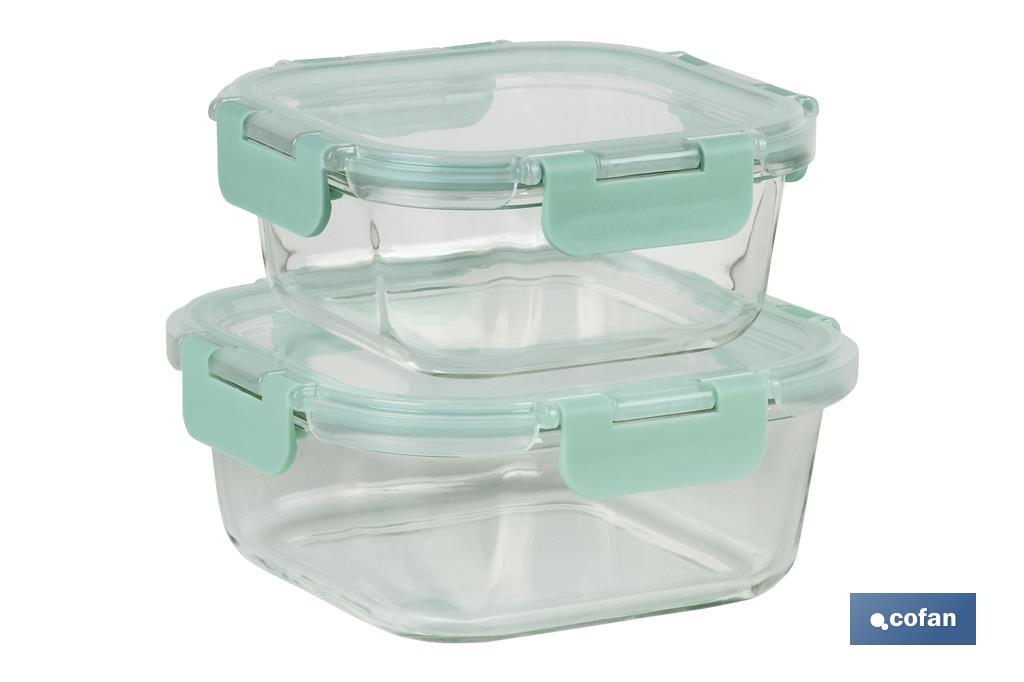 Set of 2 square food containers, Agatha Model - Cofan