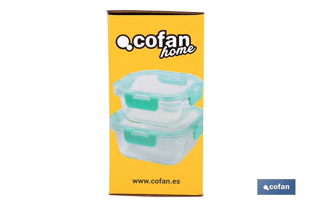 Set de 2 recipientes cuadrados Modelo Agatha - Cofan