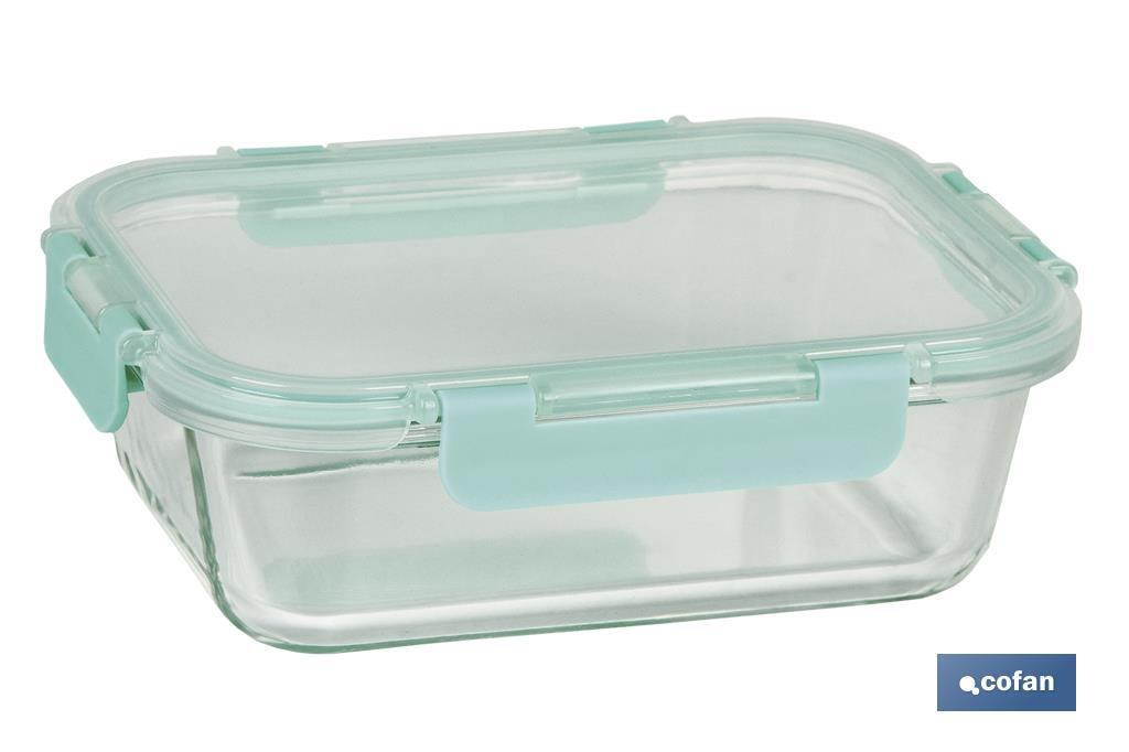 Set da 3 portapranzo rettangolari di vetro borosilicato | Modello Aghata | Capacità: 640-1040-1520 ml - Cofan