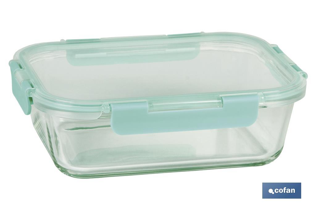 Set da 3 portapranzo rettangolari di vetro borosilicato | Modello Aghata | Capacità: 640-1040-1520 ml - Cofan