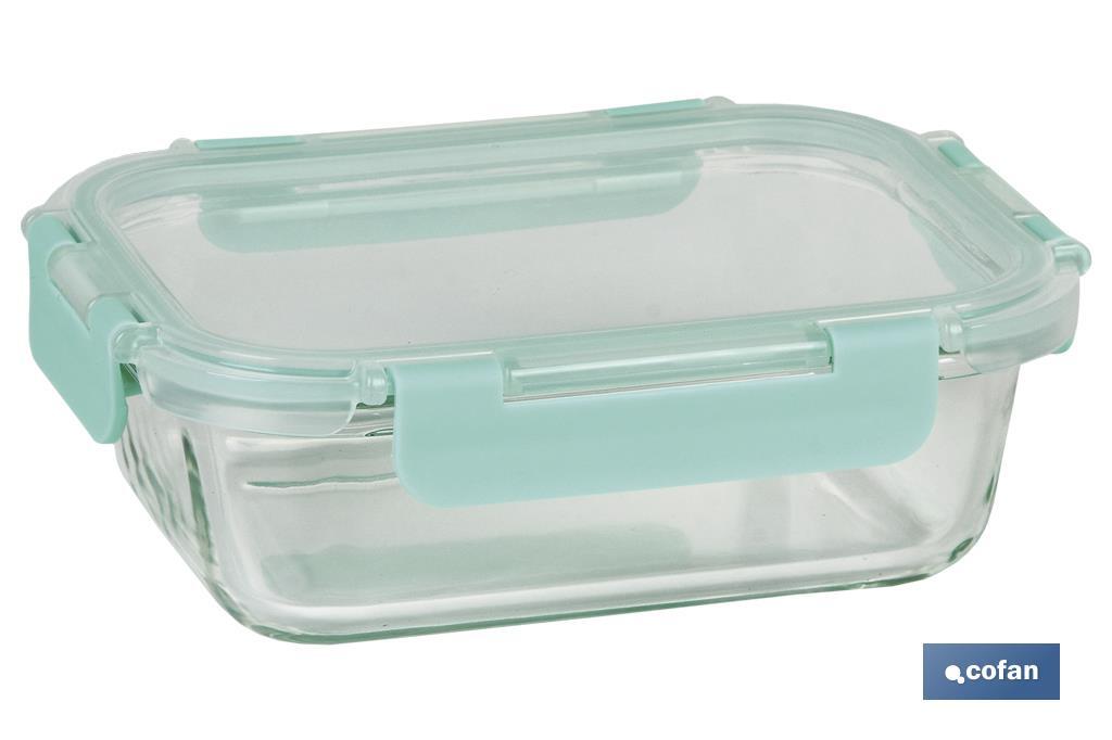 Set da 3 portapranzo rettangolari di vetro borosilicato | Modello Aghata | Capacità: 640-1040-1520 ml - Cofan