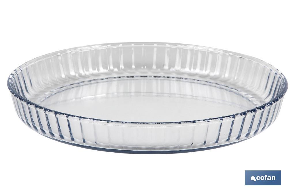 Plat Rond en Borosilicate | Modèle Baritina | Capacité 1600 ml | Dimensions : 27,7 x 3,5 cm | Poids 900 g - Cofan