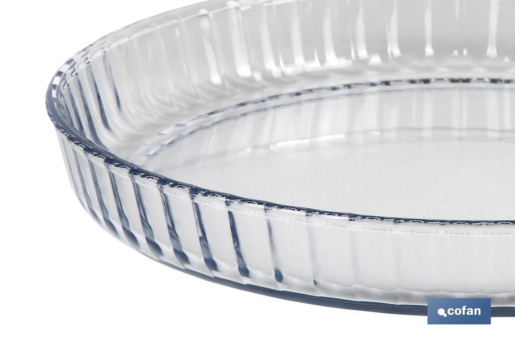 Plat Rond en Borosilicate | Modèle Baritina | Capacité 1600 ml | Dimensions : 27,7 x 3,5 cm | Poids 900 g - Cofan