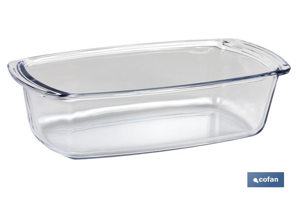 Oval borosilicate glass baking dish, Baritina Model | 1,800ml Capacity | Weight: 800g - Cofan