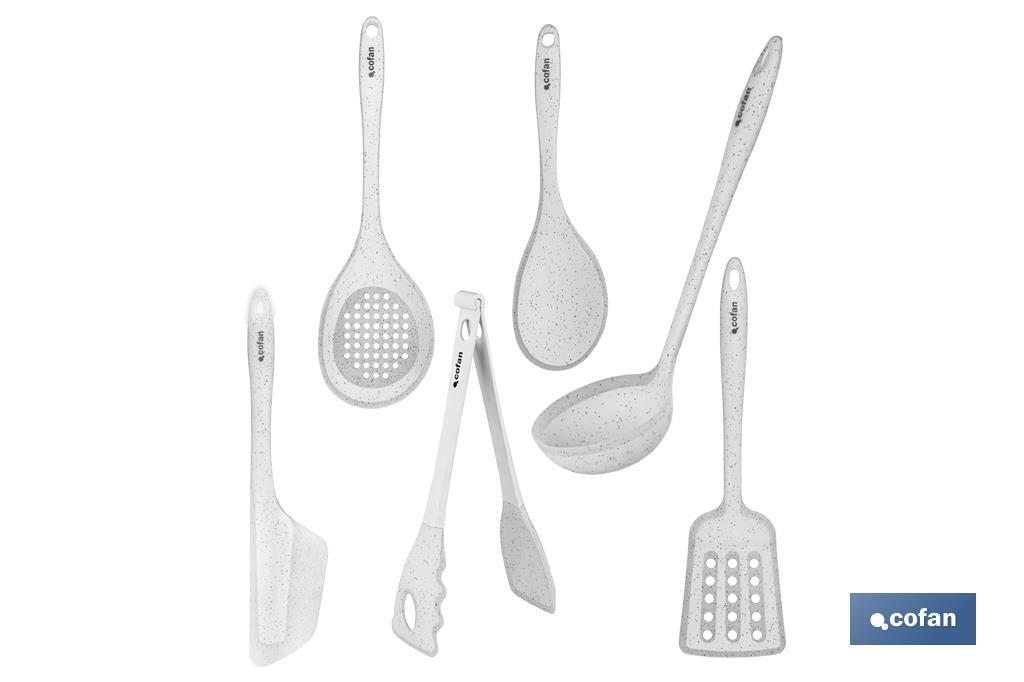 Conjunto de 7 utensílios de cozinha brancos da gama Bach - Cofan