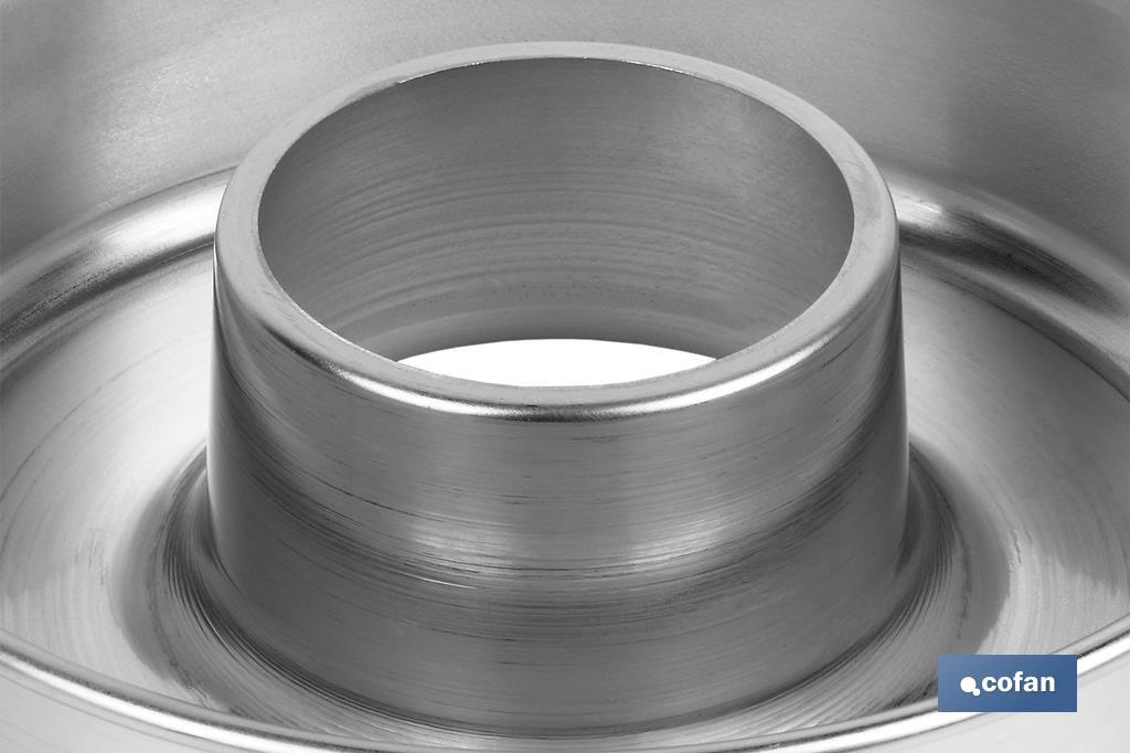 Forma de Bolo com furo em Aluminio Brilhante - Cofan