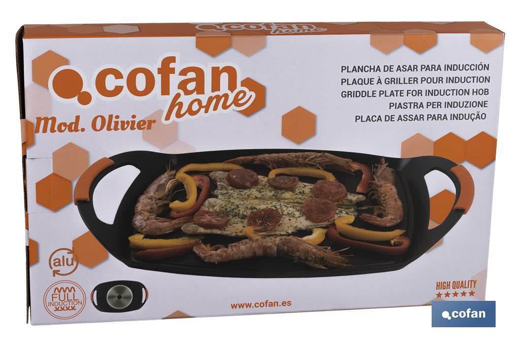 Induction cast aluminium griddle plate | Non-stick coating | Fast and even cooking - Cofan
