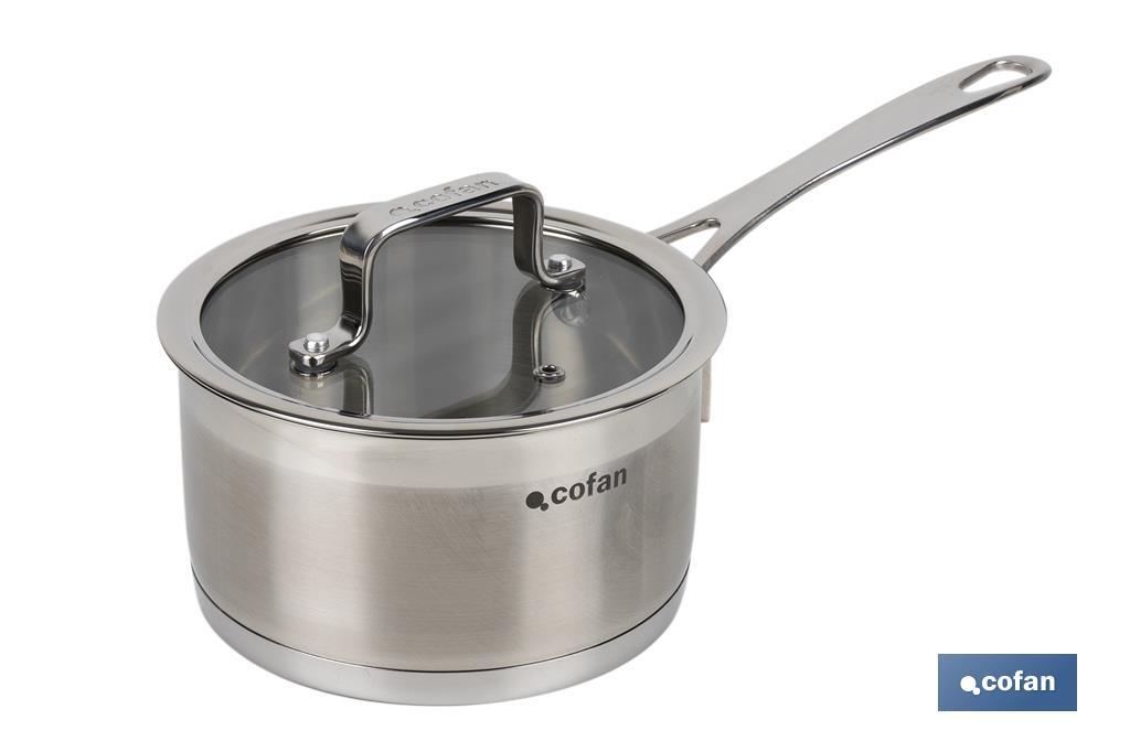 Stainless-steel saucepan | Capacity: 1.7 litres | Lid included | Cadenza Model - Cofan