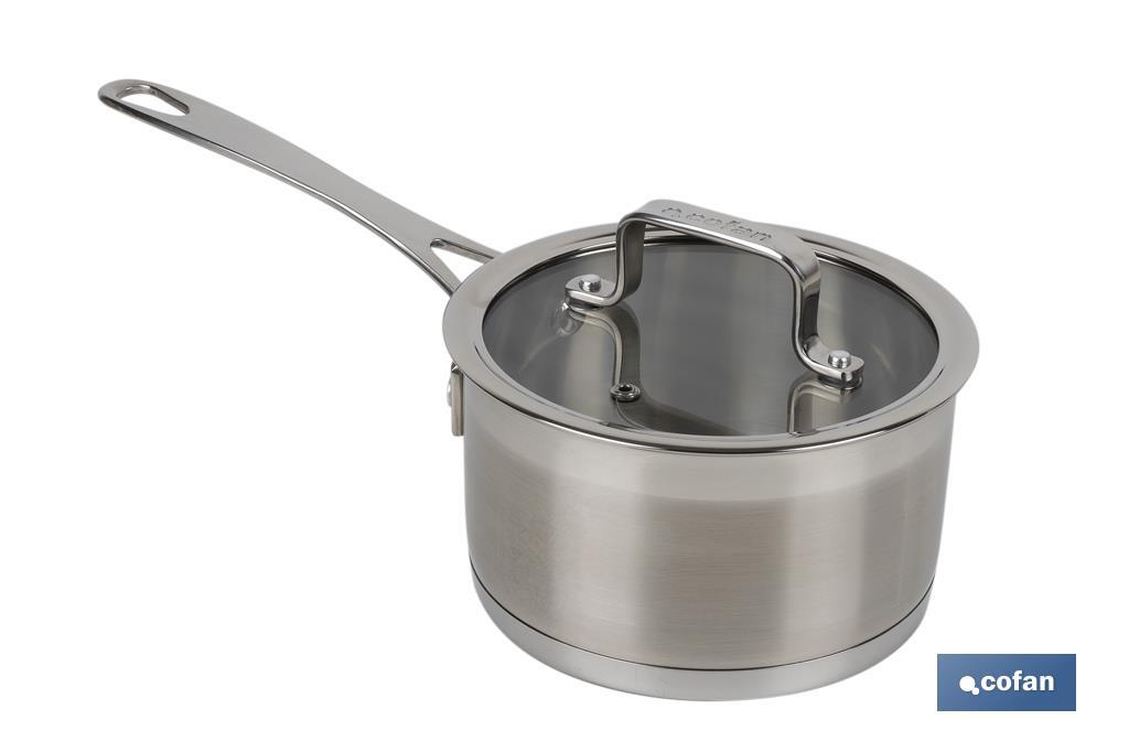 Stainless-steel saucepan | Capacity: 1.7 litres | Lid included | Cadenza Model - Cofan