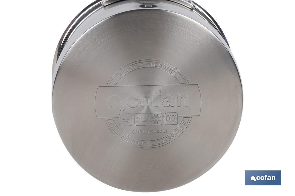 Stainless-steel saucepan | Capacity: 1.7 litres | Lid included | Cadenza Model - Cofan