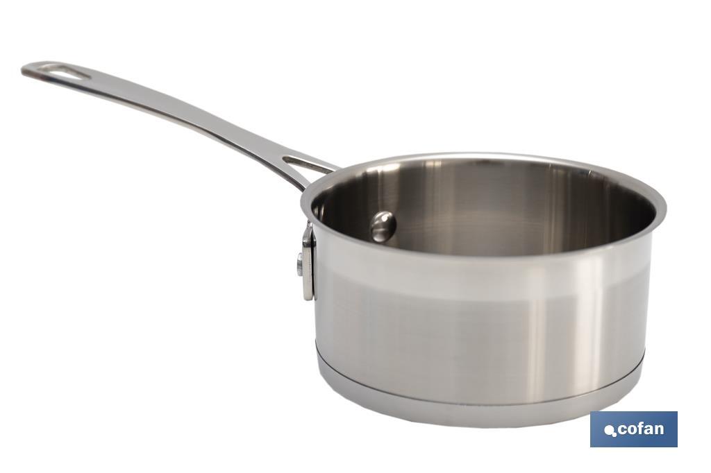 Casserole en acier inoxydable | Capacité de 1 litre | Couvercle non inclus | Modèle Cadenza - Cofan