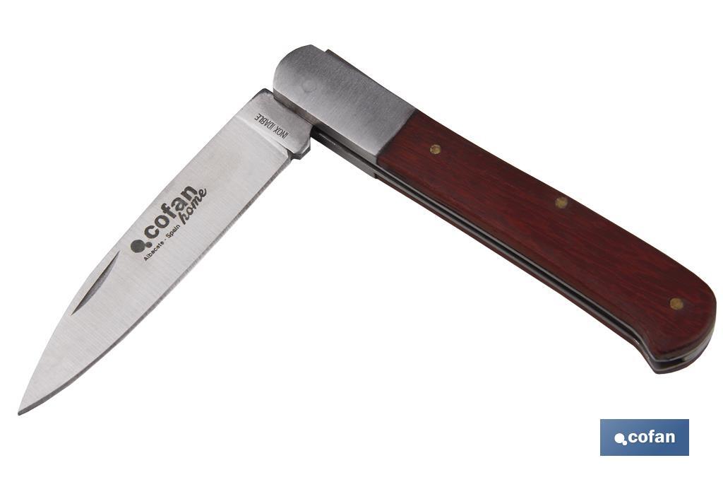 Drop point blade pocket knife | Blade size: 8cm| Brown | Stainless-steel blade - Cofan