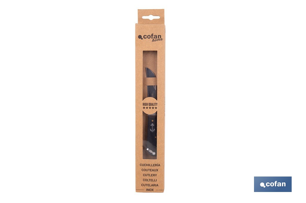 Naval pocket knife | Blade size: 8cm | Sheepsfoot blade | Stainless-steel blade | Polypropylene handle | Black - Cofan