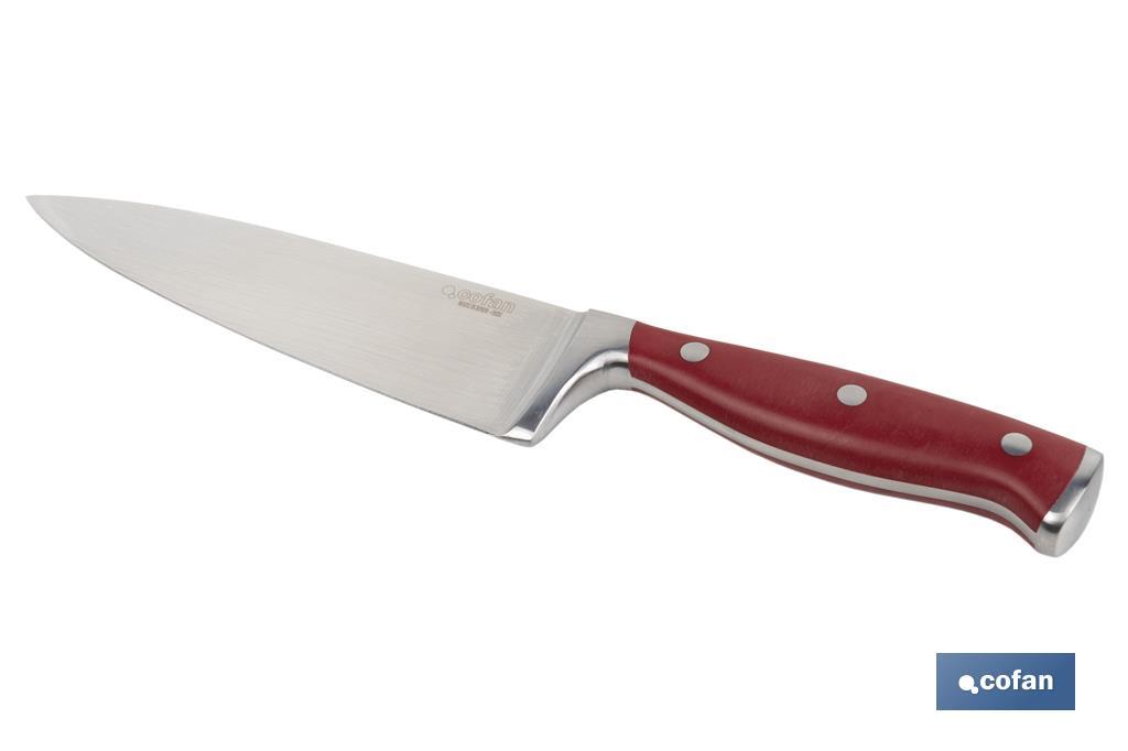 Coltello da cucina con forgiatura francese | Rosso | Varie misure - Cofan