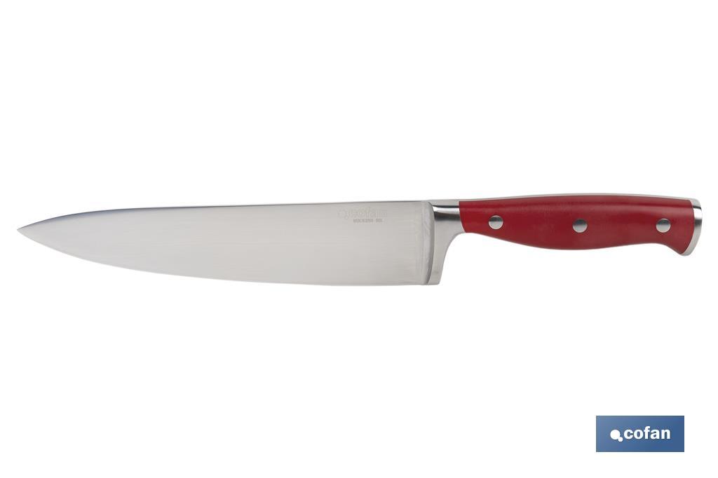 Coltello da cucina con forgiatura francese | Rosso | Varie misure - Cofan