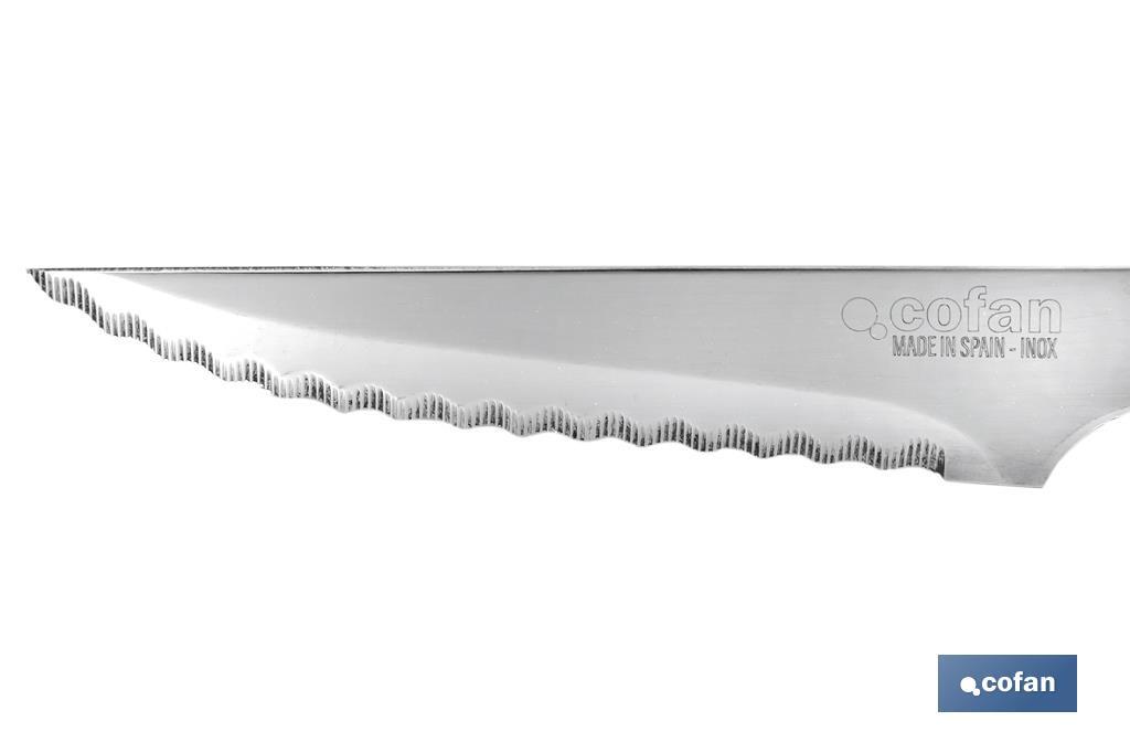 Pack de 3 couteaux | Lame micro-dentelée de 10 cm | En 2 couleurs - Cofan