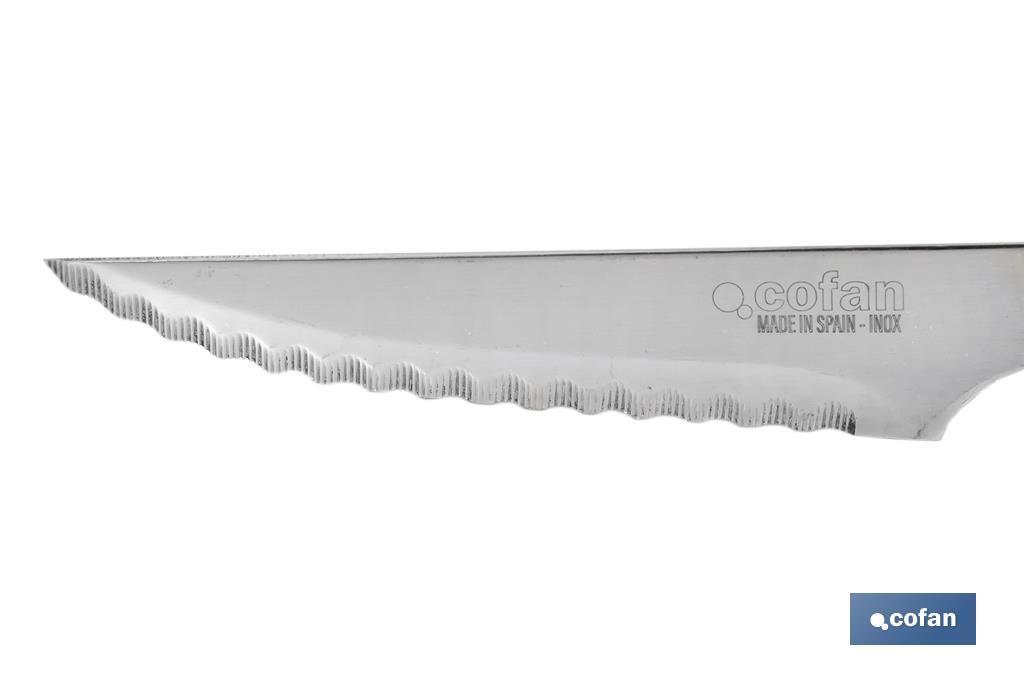 Pack de 3 couteaux | Lame micro-dentelée de 10 cm | En noir - Cofan