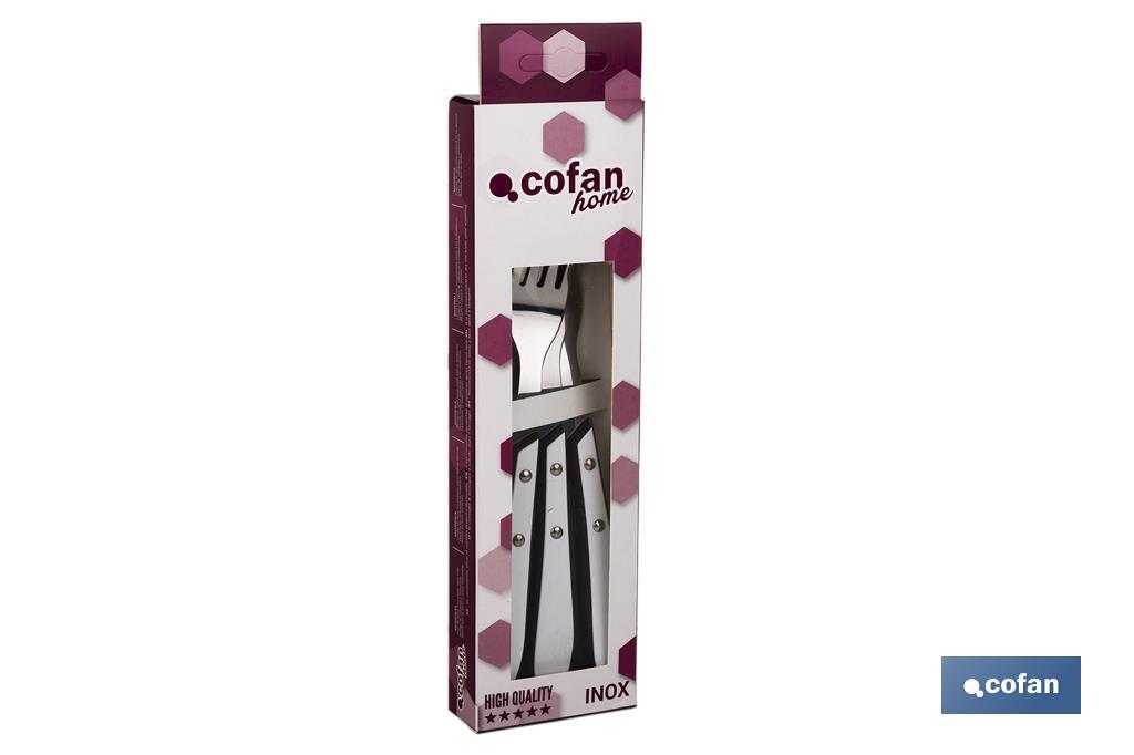 Pack de 3 fourchettes à steak ou de table | Avec 4 dents | En 2 couleurs - Cofan