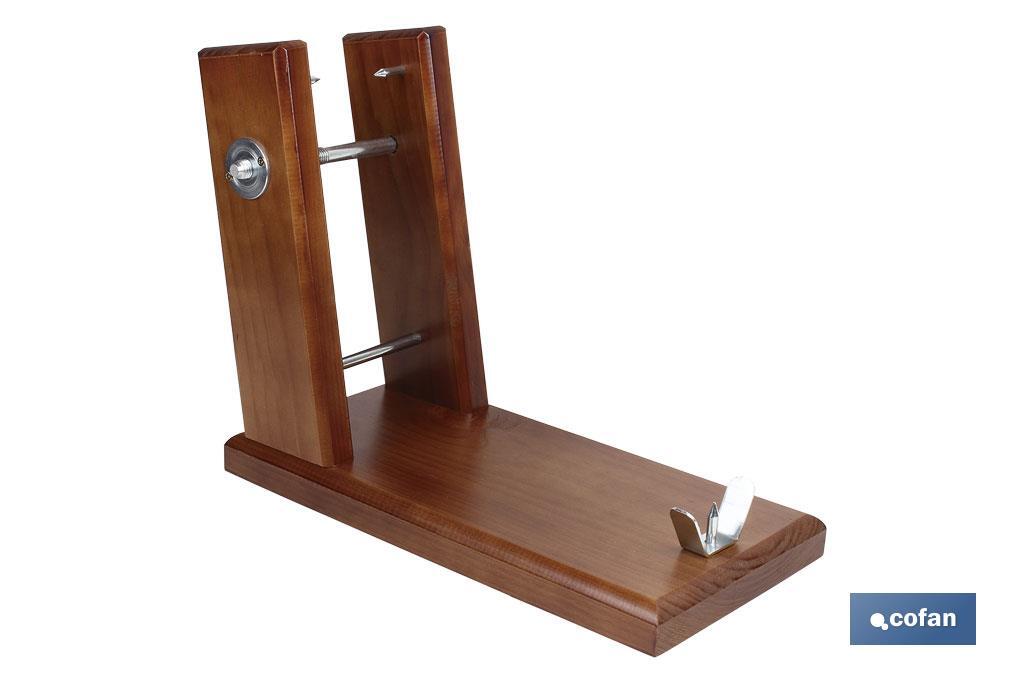 Porte-jambon en bois avec vis en acier | Dimensions 39 x 20,5 x 12,6 cm | Poids 2,89 kg - Cofan