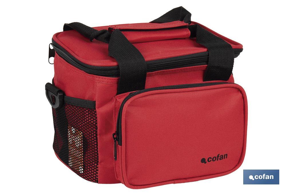 Glacière portable pour aliments | Sac isotherme | Sangle réglable | Couleur : rouge | Dimensions : 23 x 17 x 18 cm - Cofan