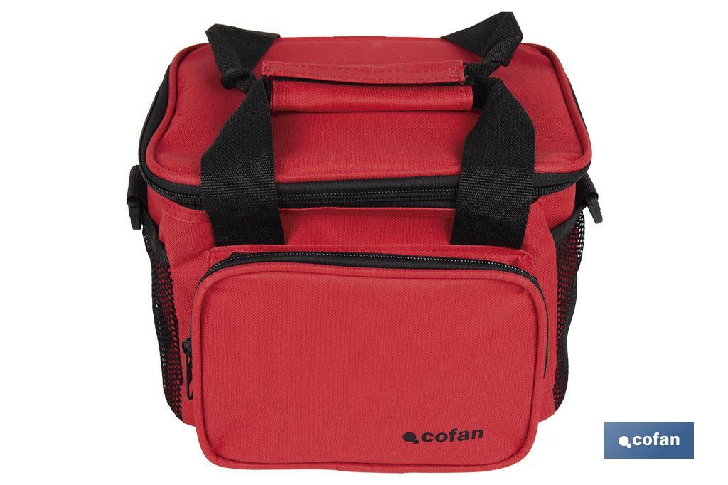 Glacière portable pour aliments | Sac isotherme | Sangle réglable | Couleur : rouge | Dimensions : 23 x 17 x 18 cm - Cofan
