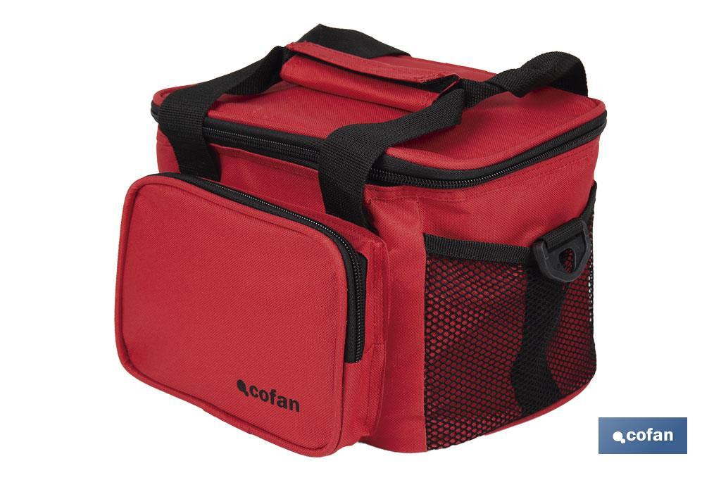 Glacière portable pour aliments | Sac isotherme | Sangle réglable | Couleur : rouge | Dimensions : 23 x 17 x 18 cm - Cofan