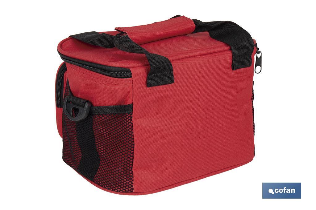 Glacière portable pour aliments | Sac isotherme | Sangle réglable | Couleur : rouge | Dimensions : 23 x 17 x 18 cm - Cofan